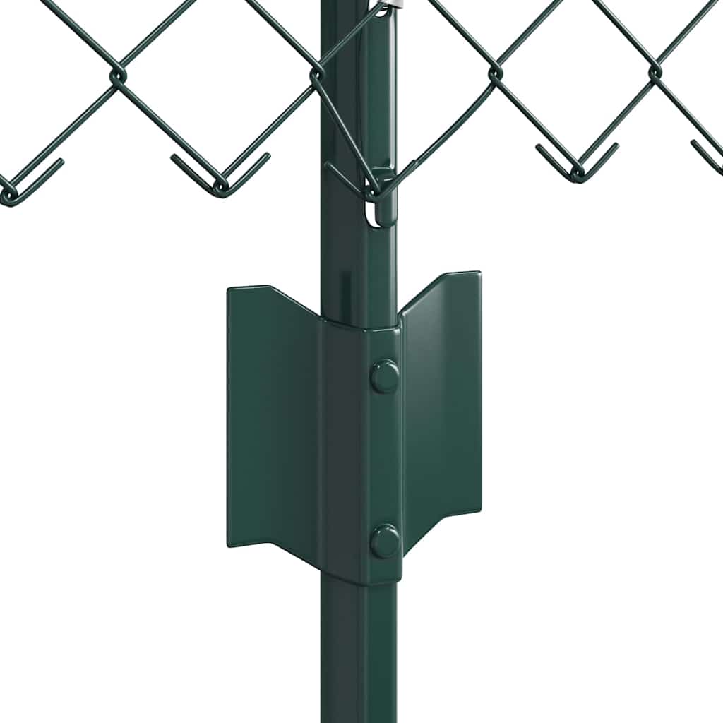 Zaun mit Pfosten Grün 0,4 x 10 m Stahl
