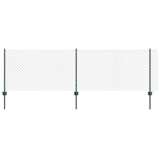 Zaun und Pfosten Grün 0,8 x 10 m Stahl