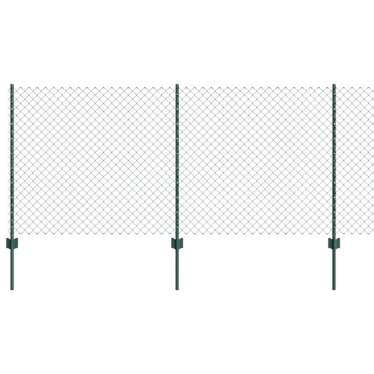 Zaun und Pfosten Grün 1 x 10 m Stahl