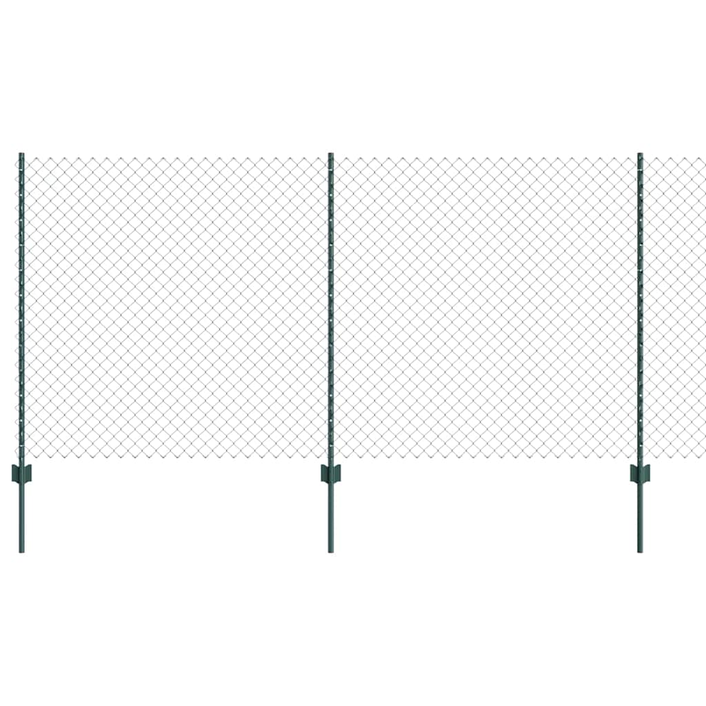 Zaun mit Pfosten Grün 1.2 x 10 m Stahl
