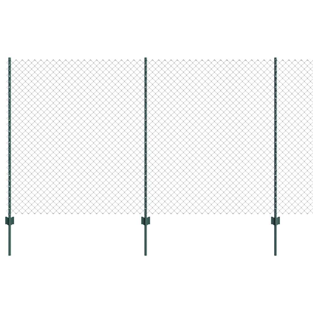 Zaun mit Pfosten Grün 1.4 x 10 m Stahl