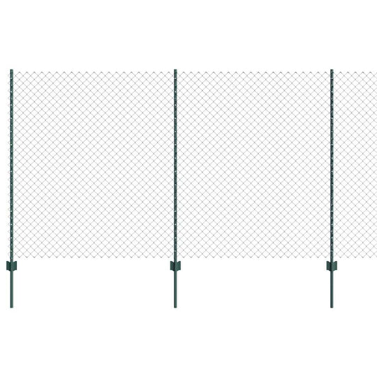 Zaun mit Pfosten Grün 1.4 x 10 m Stahl