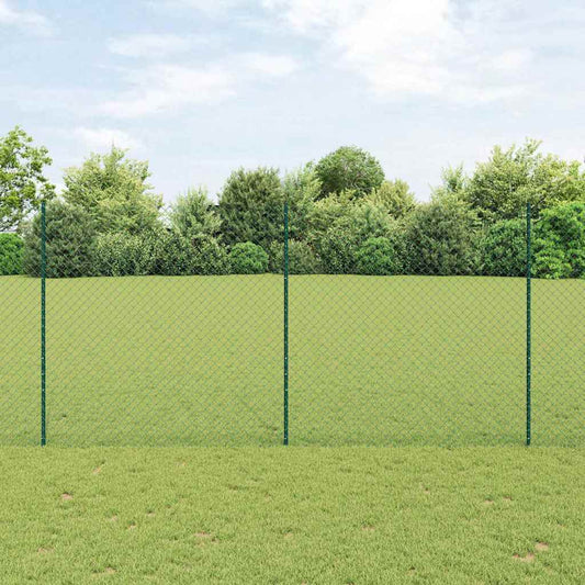 Zaun mit Pfosten Grün 1.5 x 10 m Stahl