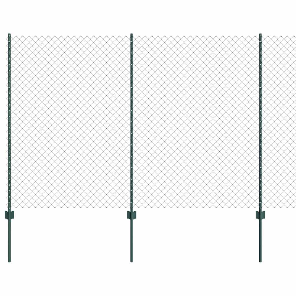 Zaun mit Pfosten Grün 1.5 x 10 m Stahl