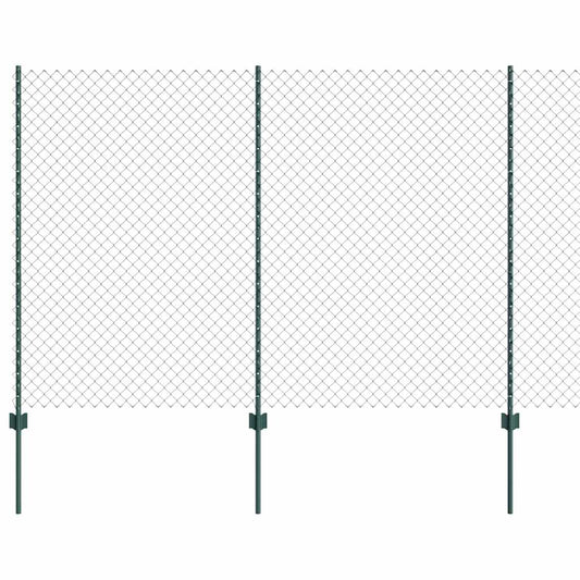 Zaun mit Pfosten Grün 1.5 x 10 m Stahl