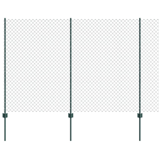Zaun und Pfosten Grün 1,5 x 10 m Stahl