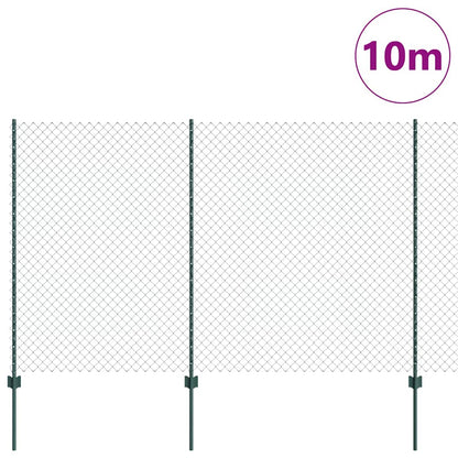 Zaun mit Pfosten Grün 1.5 x 10 m Stahl