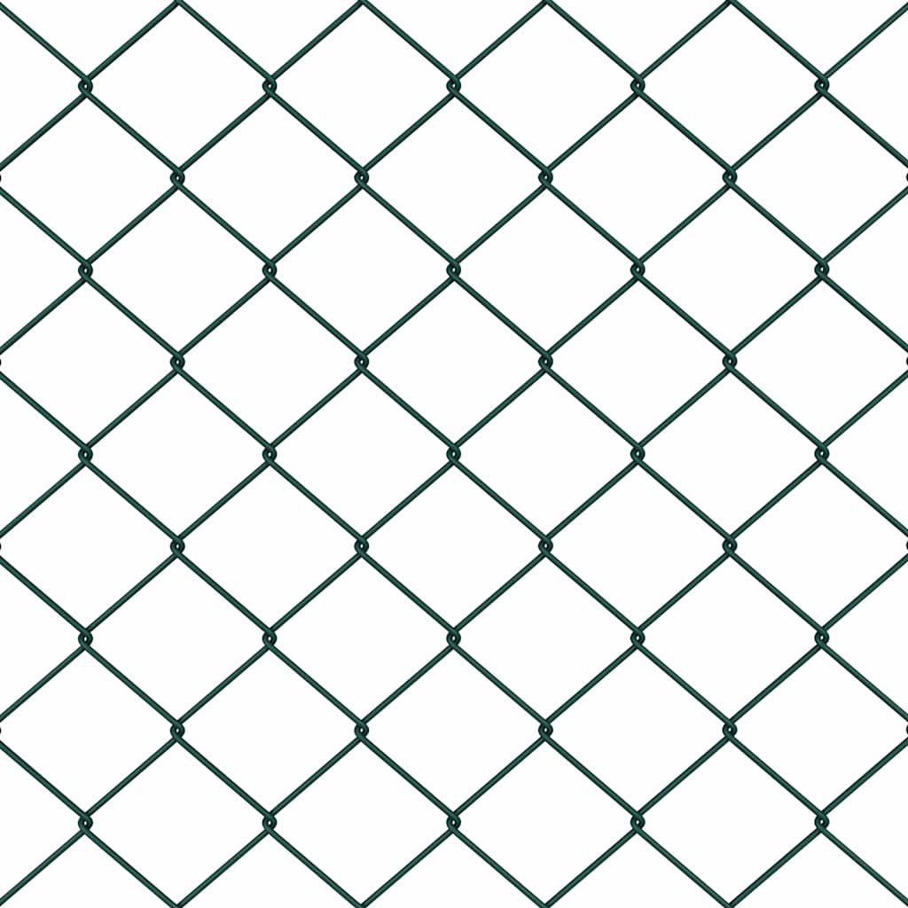 Zaun mit Pfosten Grün 0,6 x 10 m Stahl