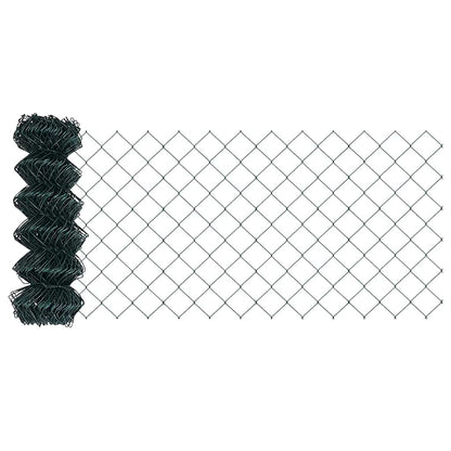 Zaun mit Pfosten Grün 0,6 x 10 m Stahl