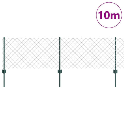 Zaun mit Pfosten Grün 0,6 x 10 m Stahl