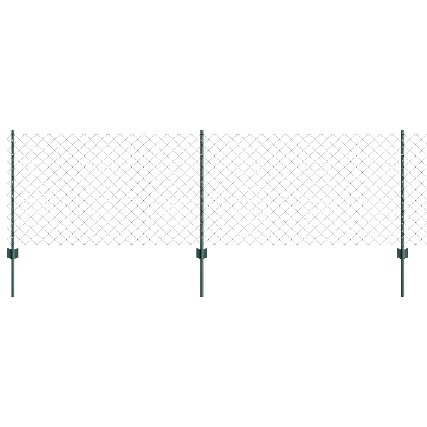 Zaun und Pfosten Grün 0,8 x 10 m Stahl