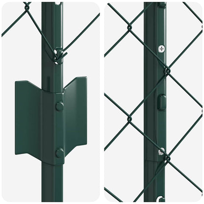 Zaun mit Pfosten Grün 1 x 10 m Stahl
