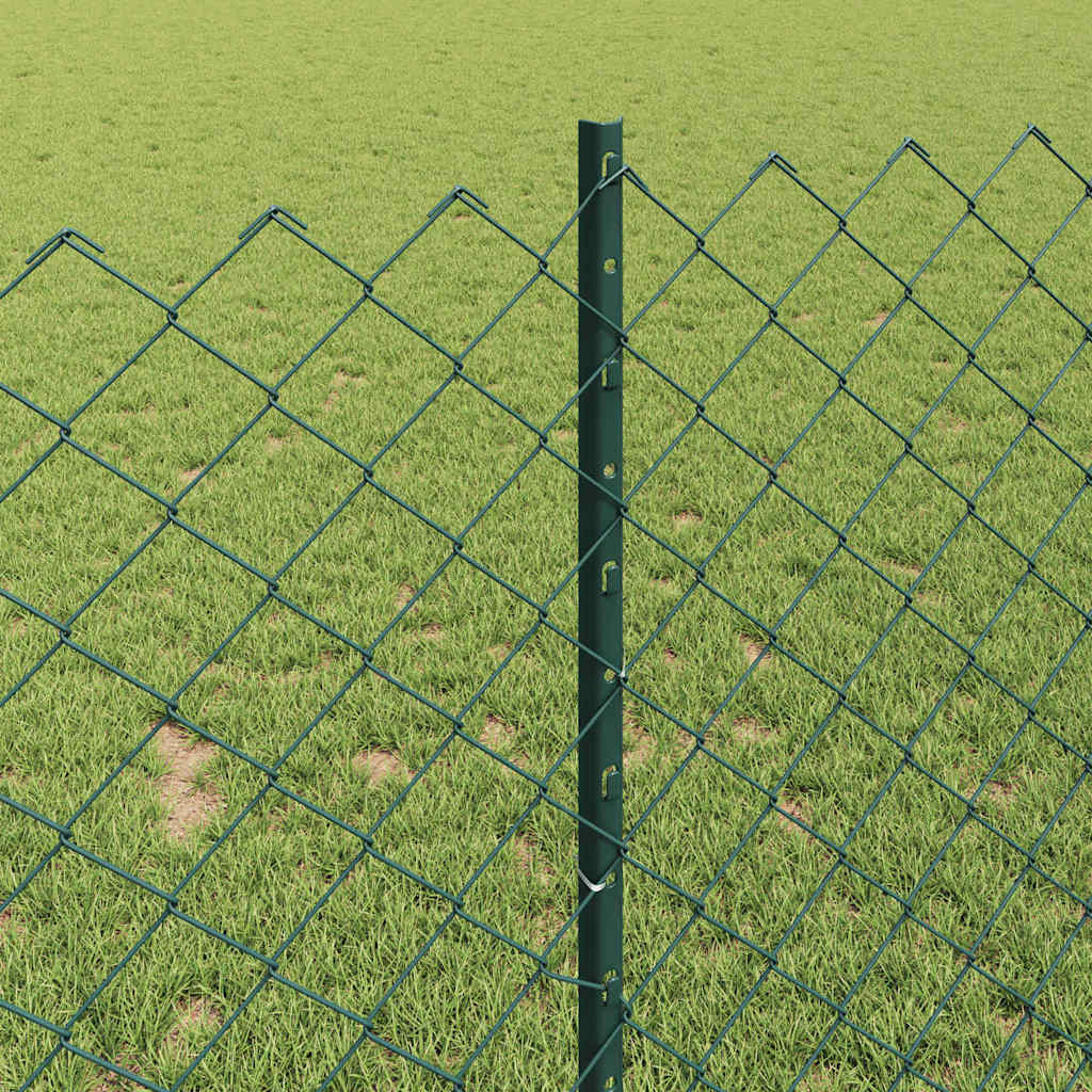 Zaun und Pfosten Grün 1 x 10 m Stahl