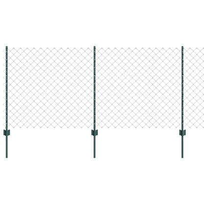 Zaun mit Pfosten Grün 1 x 10 m Stahl