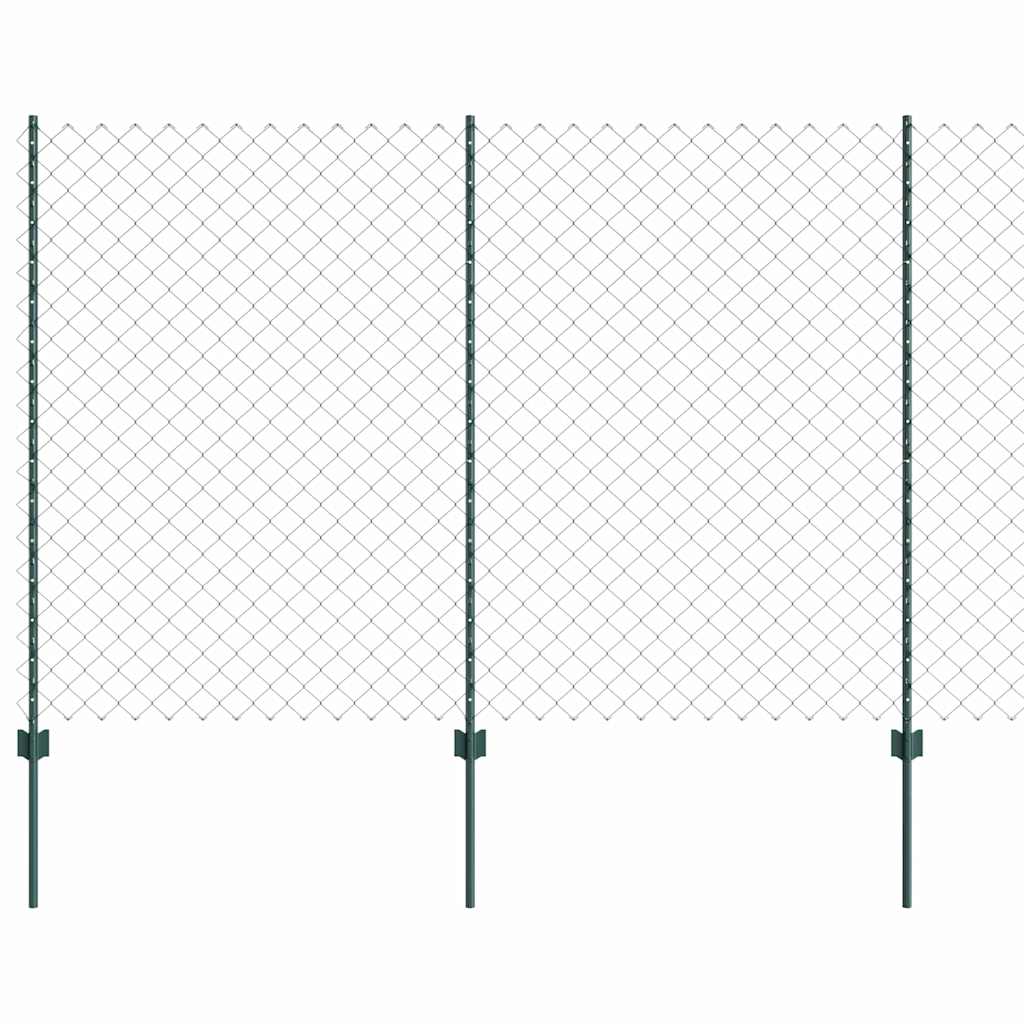 Zaun mit Pfosten Grün 1.5 x 10 m Stahl