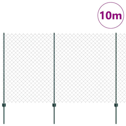 Zaun mit Pfosten Grün 1.6 x 10 m Stahl