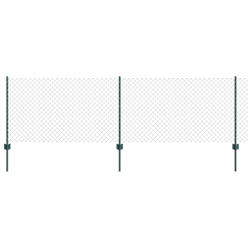 Zaun mit Pfosten Grün 0.8 x 25 m Stahl