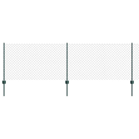 Zaun mit Pfosten Grün 0.8 x 25 m Stahl