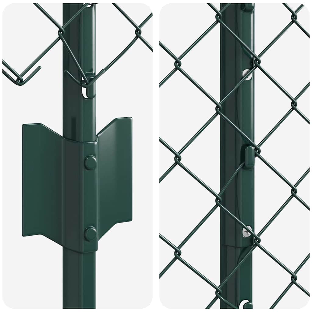 Zaun mit Pfosten Grün 1 x 25 m Stahl