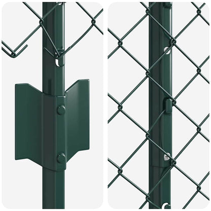 Zaun mit Pfosten Grün 1 x 25 m Stahl