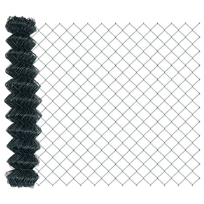 Zaun mit Pfosten Grün 1 x 25 m Stahl