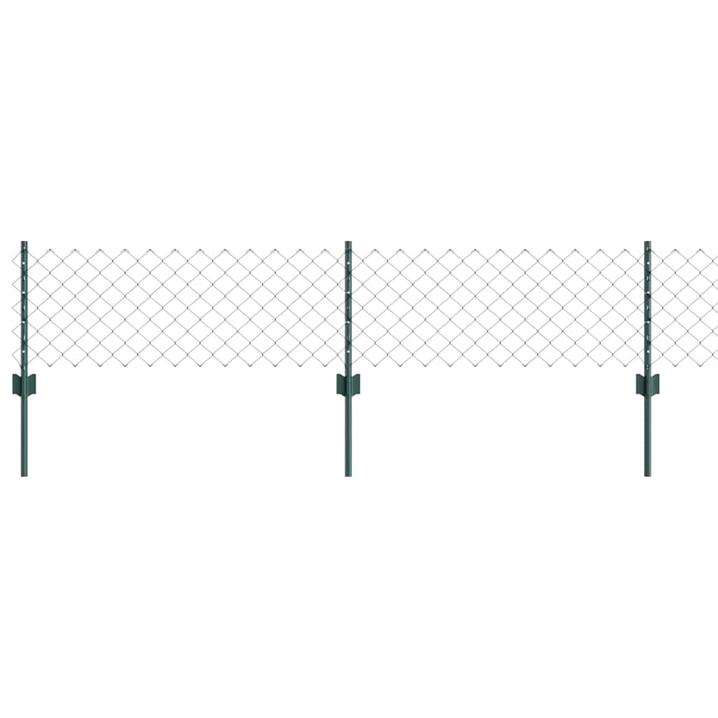 Zaun mit Pfosten Grün 0,4 x 25 m Stahl