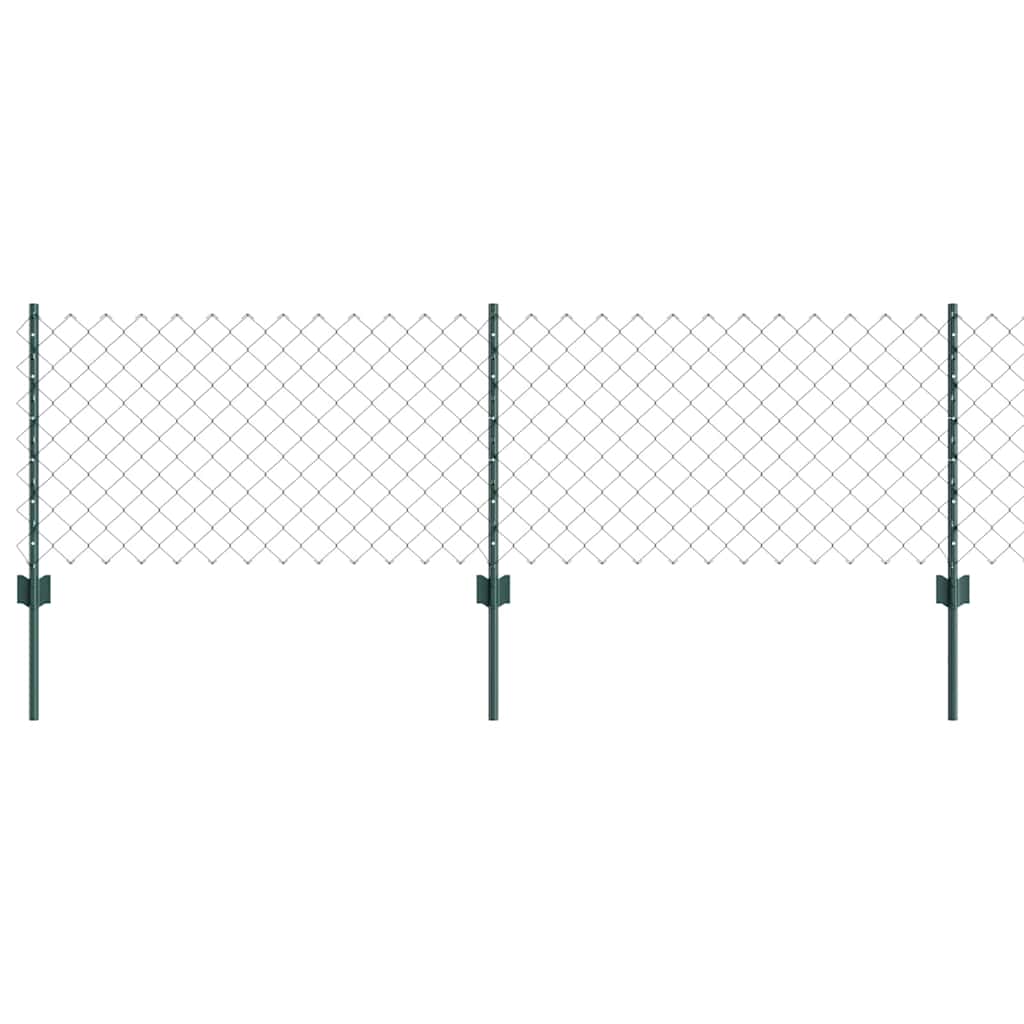 Zaun mit Pfosten Grün 0,6 x 25 m Stahl