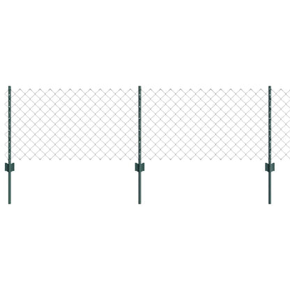 Zaun mit Pfosten Grün 0,6 x 25 m Stahl