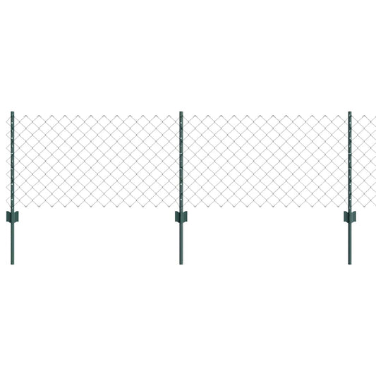 Zaun mit Pfosten Grün 0,6 x 25 m Stahl