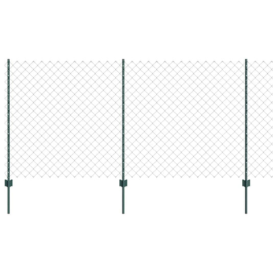 Zaun mit Pfosten Grün 1.2 x 25 m Stahl
