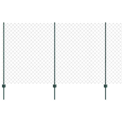 Zaun mit Pfosten Grün 1.4 x 25 m Stahl
