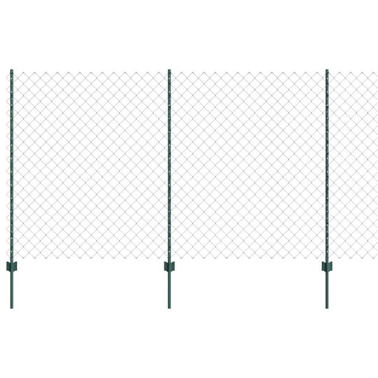 Zaun mit Pfosten Grün 1.4 x 25 m Stahl