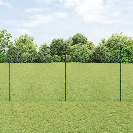 Zaun mit Pfosten Grün 1.6 x 25 m Stahl