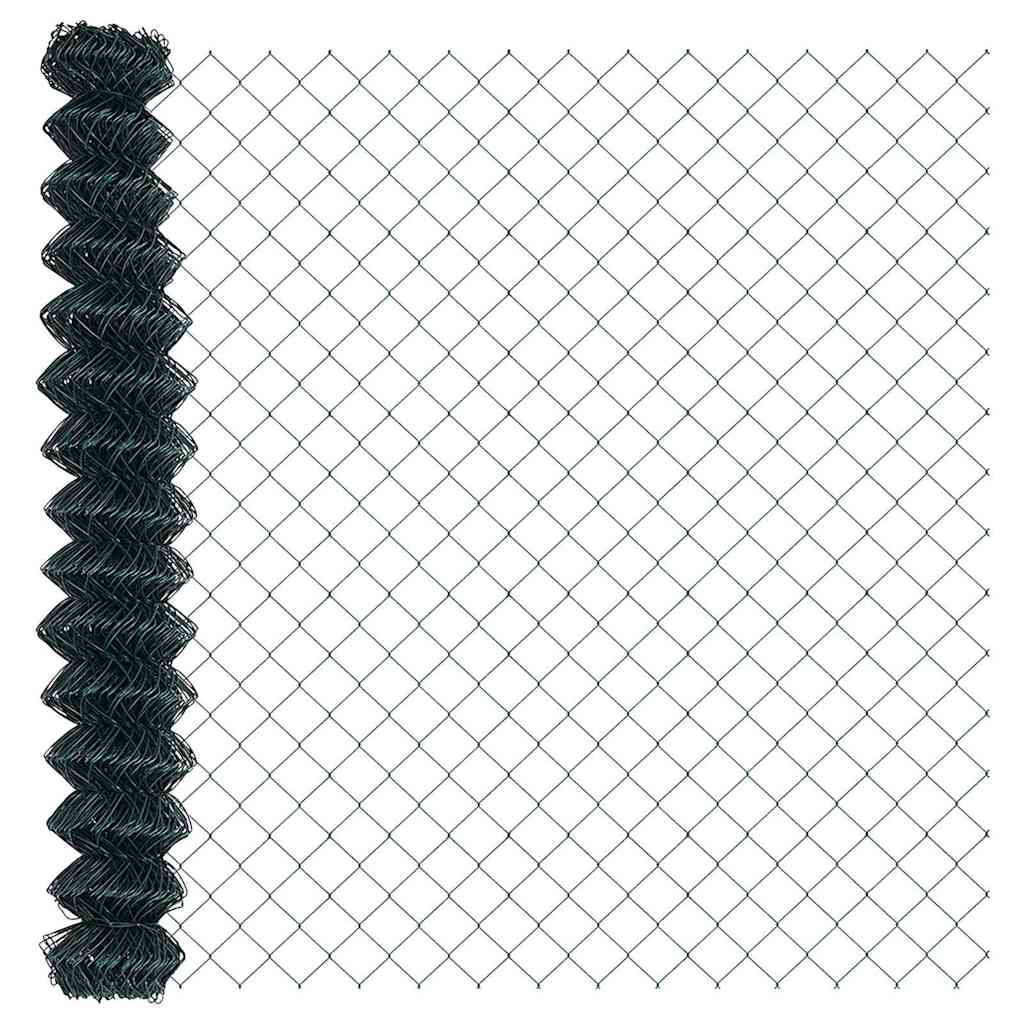 Zaun mit Pfosten Grün 1.6 x 25 m Stahl