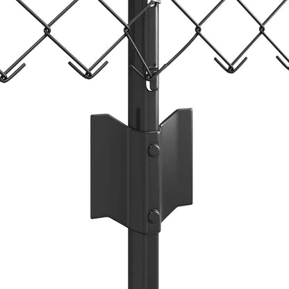 Zaun mit Pfosten Grau 0,4 x 10 m Stahl