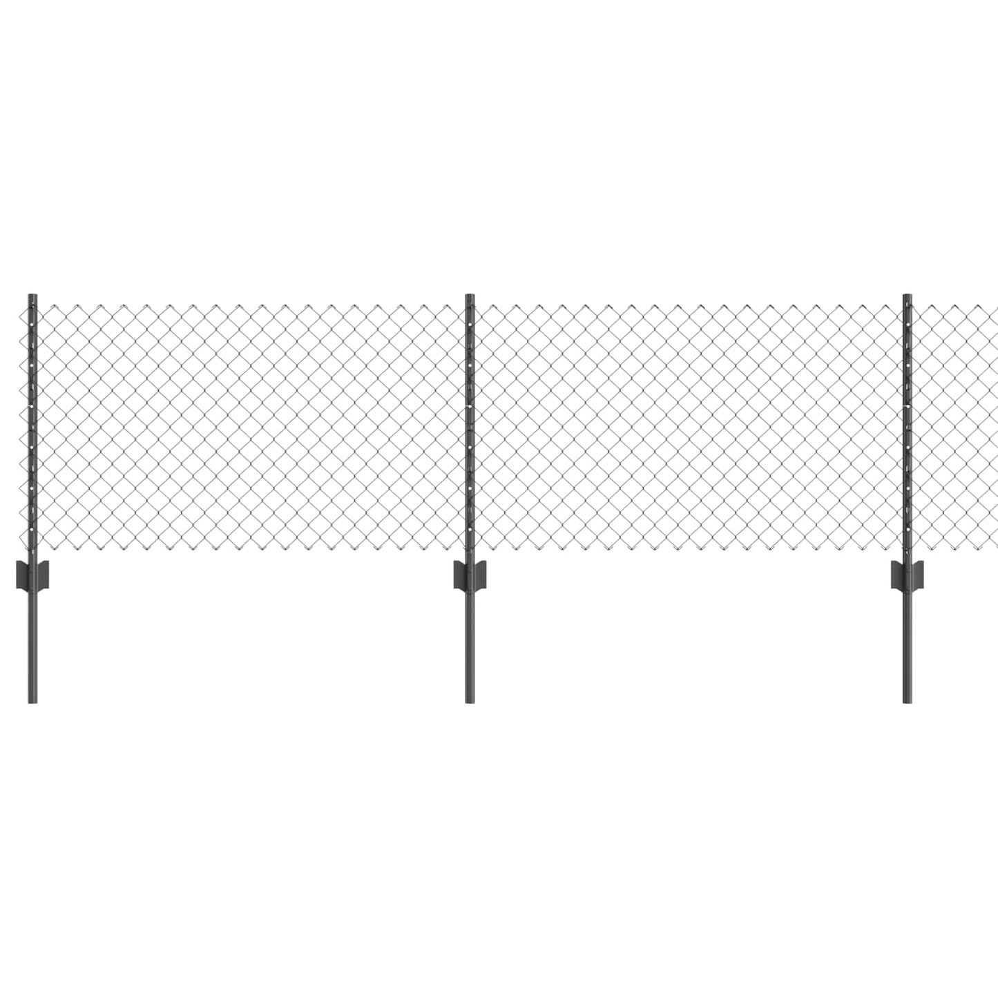 Zaun und Pfosten Grau 0,6 x 10 m Stahl