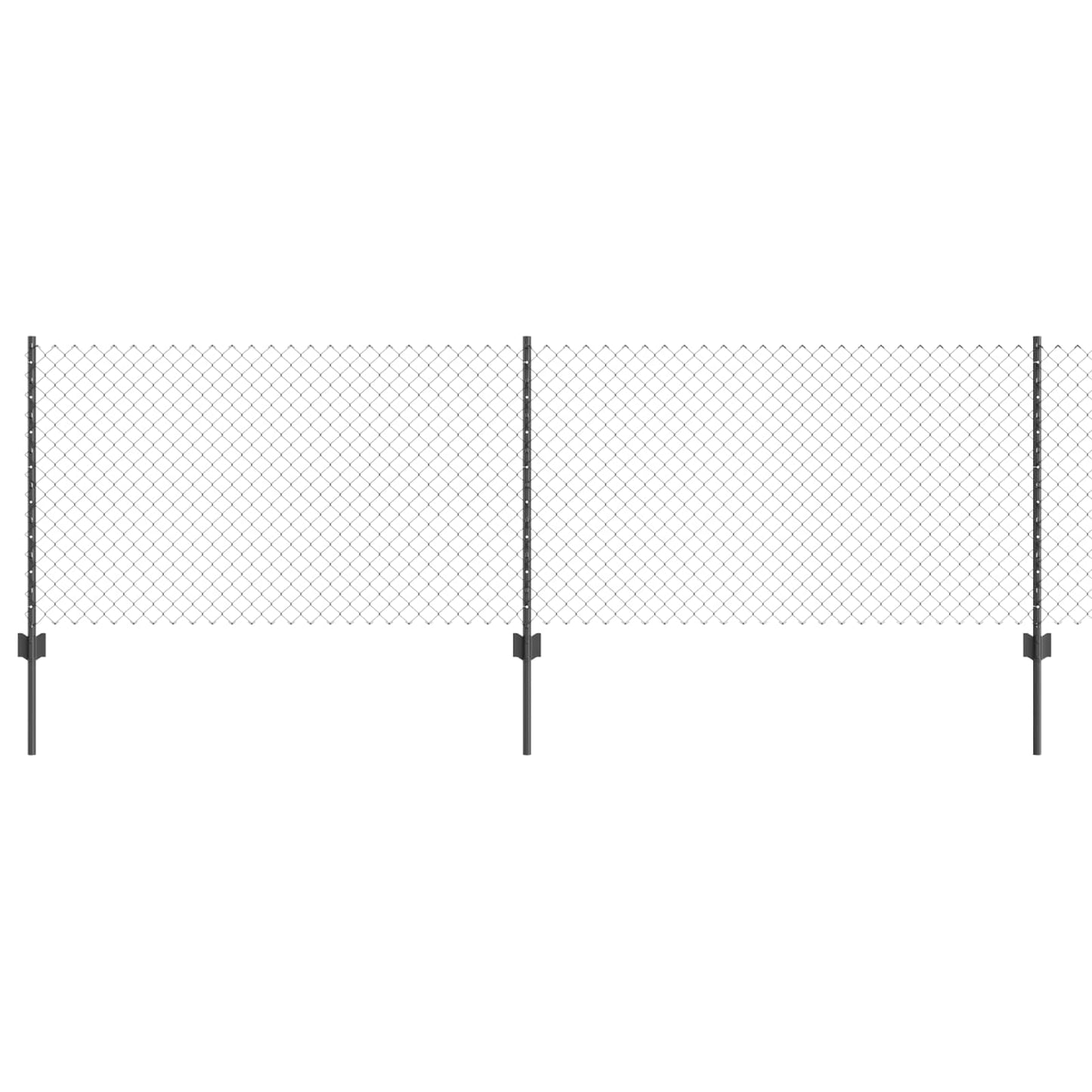 Zaun und Pfosten Grau 0,8 x 10 m Stahl