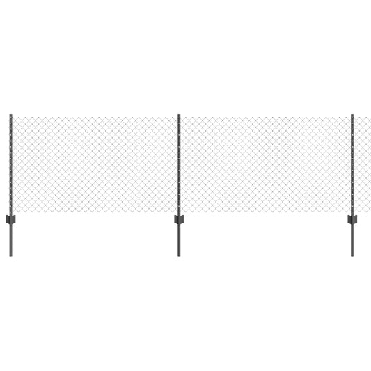 Zaun und Pfosten Grau 0,8 x 10 m Stahl