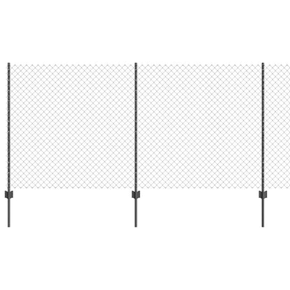 Zaun mit Pfosten Grau 1.2 x 10 m Stahl