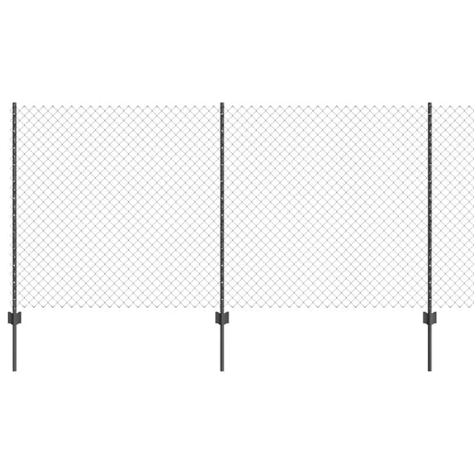 Zaun mit Pfosten Grau 1.2 x 10 m Stahl