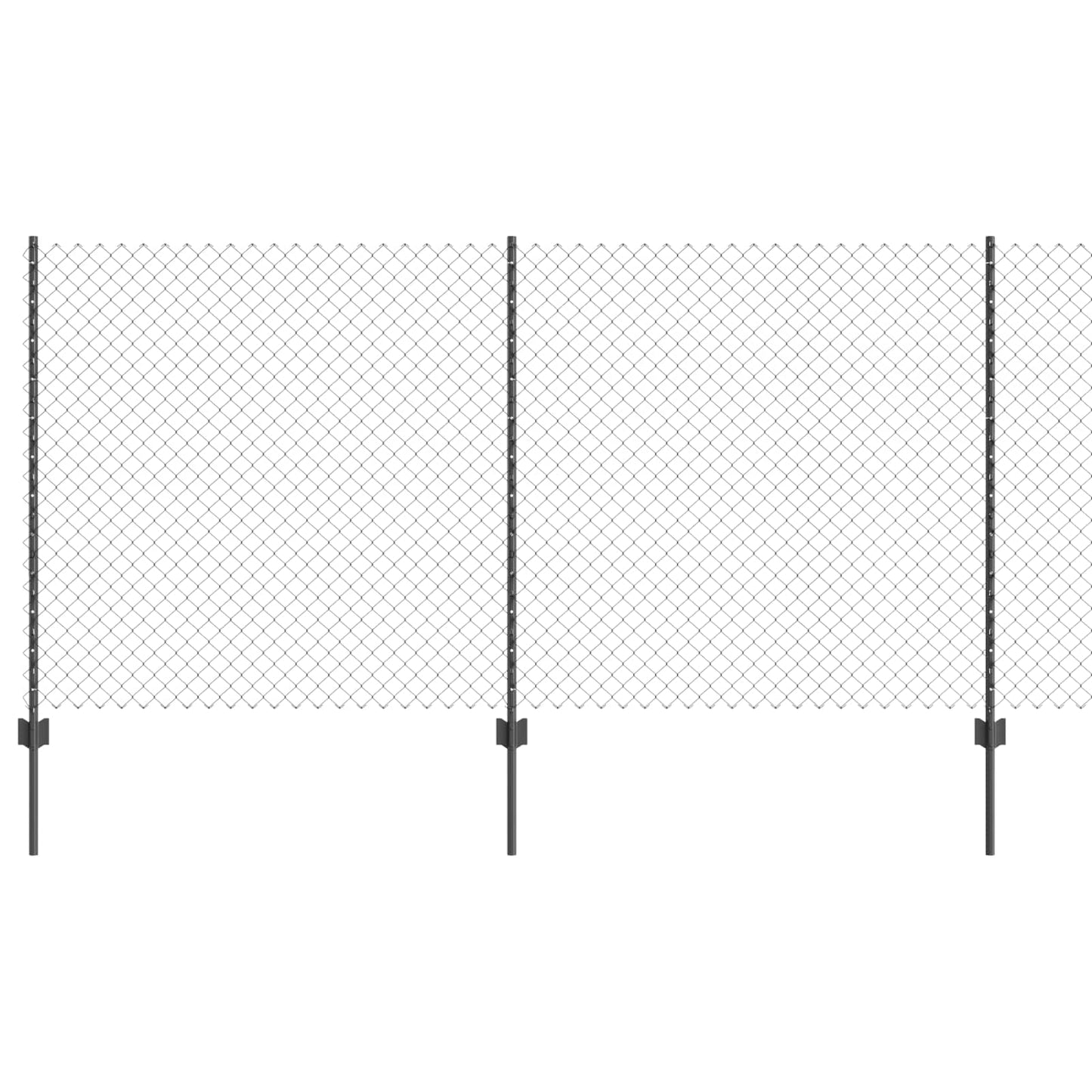 Zaun und Pfosten Grau 1,2 x 10 m Stahl