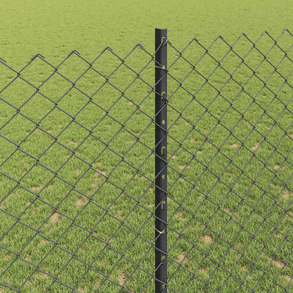 Zaun und Pfosten Grau 1,4 x 10 m Stahl