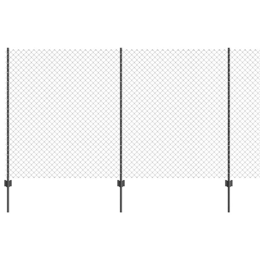 Zaun mit Pfosten Grau 1.4 x 10 m Stahl