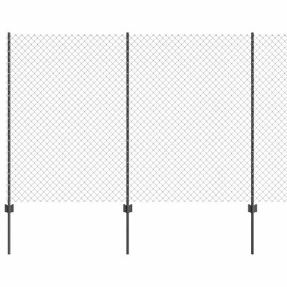 Zaun mit Pfosten Grau 1.5 x 10 m Stahl