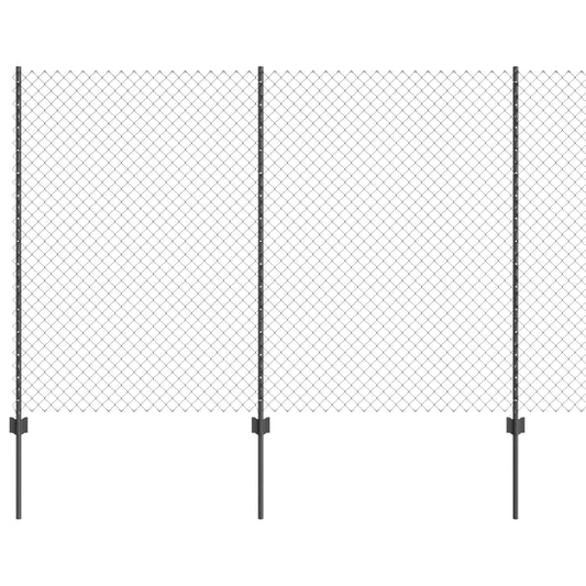 Zaun und Pfosten Grau 1,5 x 10 m Stahl