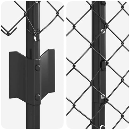 Zaun mit Pfosten Grau 1.6 x 10 m Stahl