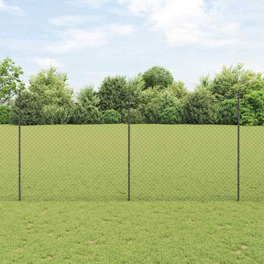 Zaun mit Pfosten Grau 1.6 x 10 m Stahl