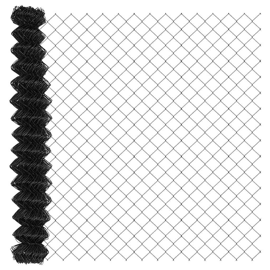 Zaun mit Pfosten Grau 1.6 x 10 m Stahl