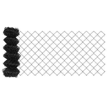 Zaun mit Pfosten Grau 0.8 x 10 m Stahl
