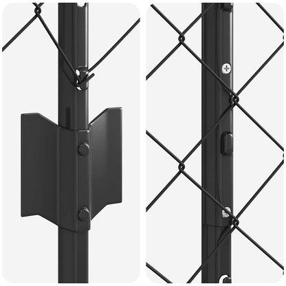 Zaun mit Pfosten Grau 1.2 x 10 m Stahl
